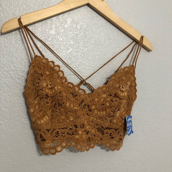 NEW FREE PEOPLE Celine Bralette size XS caramel - Picture 4 of 6